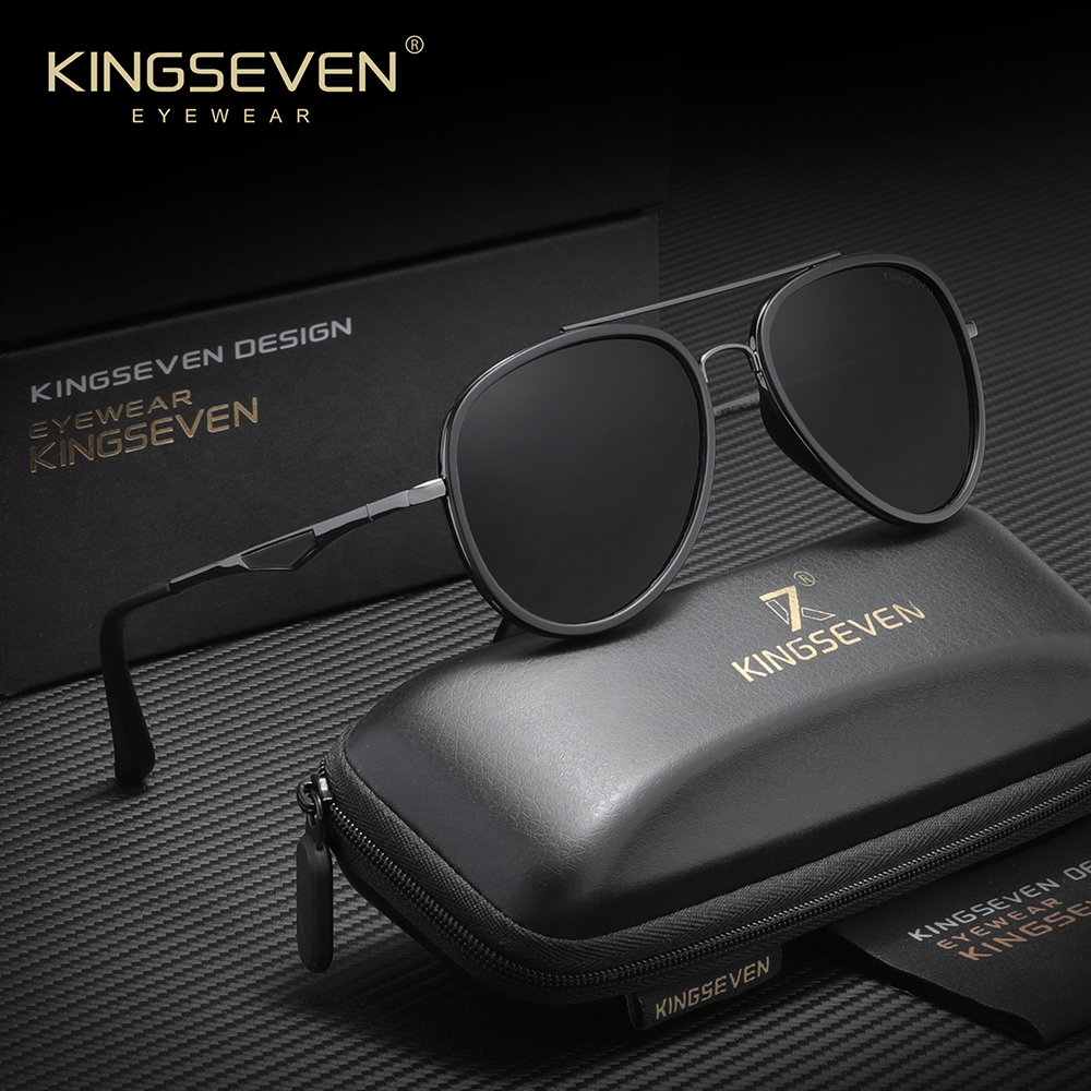 Lunettes de soleil polarisées classiques pour hommes de la marque KINGSEVEN, lunettes de soleil pilote UV400, lunettes de conduite pour femmes