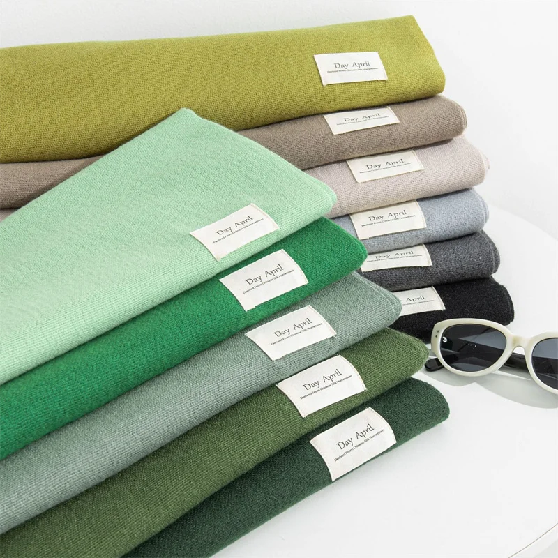 Écharpe longue et chaude en cachemire pour femme, Hijab, couleur unie, châle enveloppant, Pashmina, Bandana, automne 2024