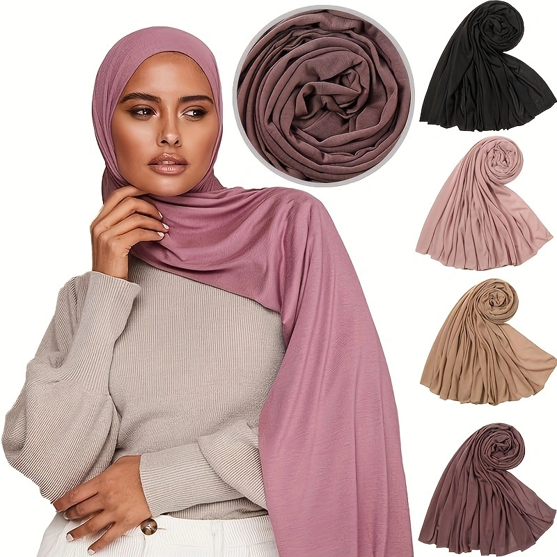 Femmes grande taille coton Jersey Hijabs écharpe islamique Turban châles à la mode musulman Hijab solide plaine coton foulards foulard