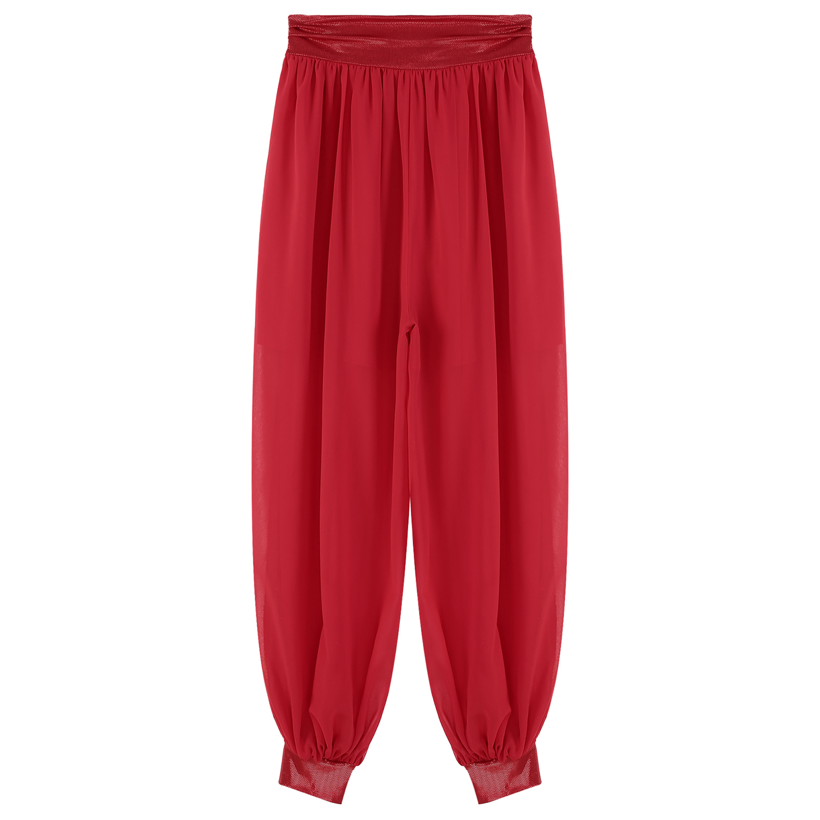 Pantalon bouffant en mousseline de soie pour femme, pantalon fendu sur le côté, anneau rond, ceinture froncée, danse du ventre indienne, soirée à thème Halloween, costume de carnaval