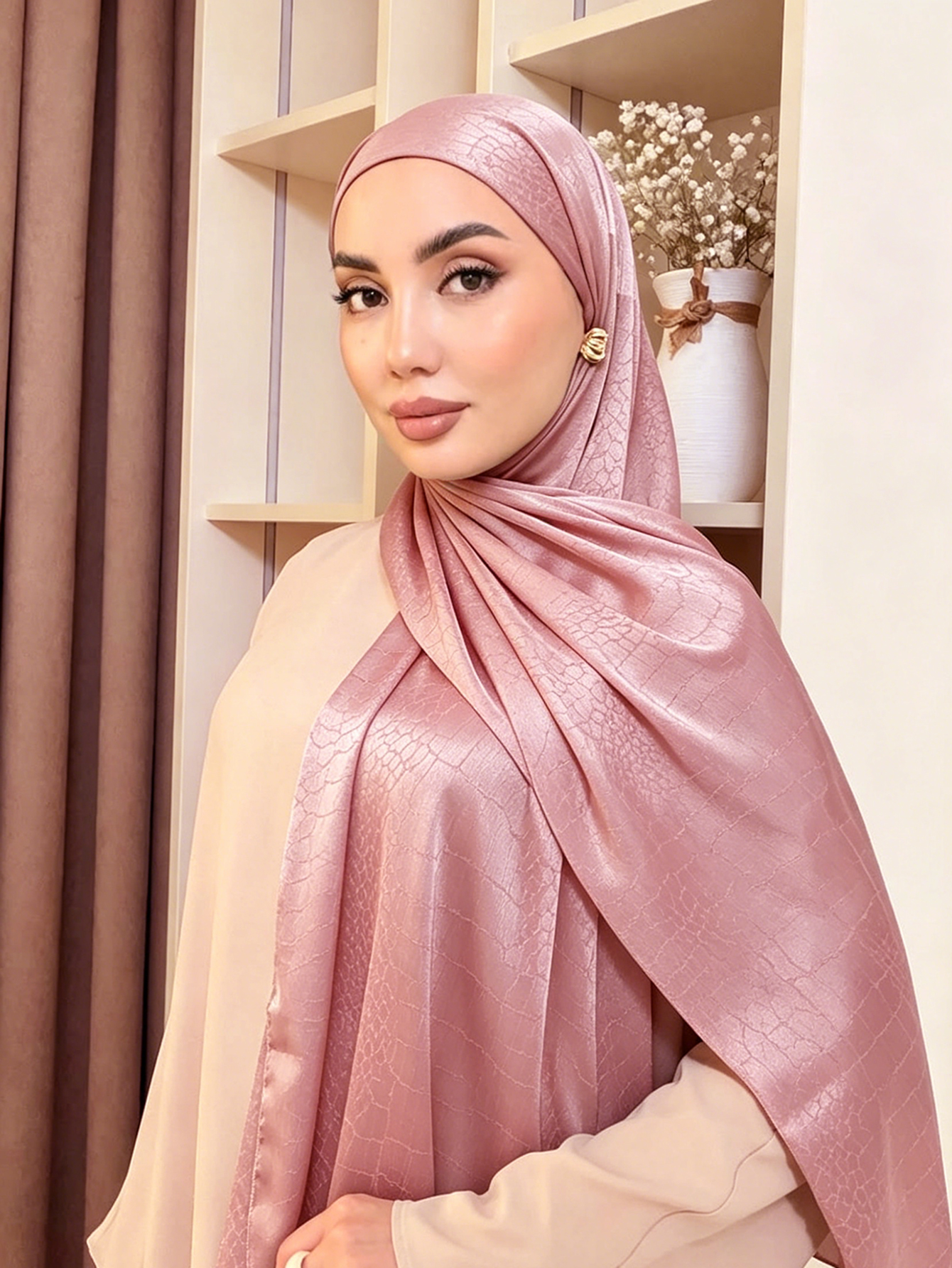 Hijab de luxe en satin gaufré façon crocodile, doux et brillant, pour femmes musulmanes, foulard islamique modeste, turban, châle, plusieurs couleurs