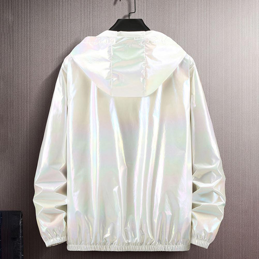 Vêtements de carnaval disco, veste fine à dégradé de couleurs réfléchissantes pour hommes, veste de boîte de nuit, veste de sport, vêtements de protection solaire