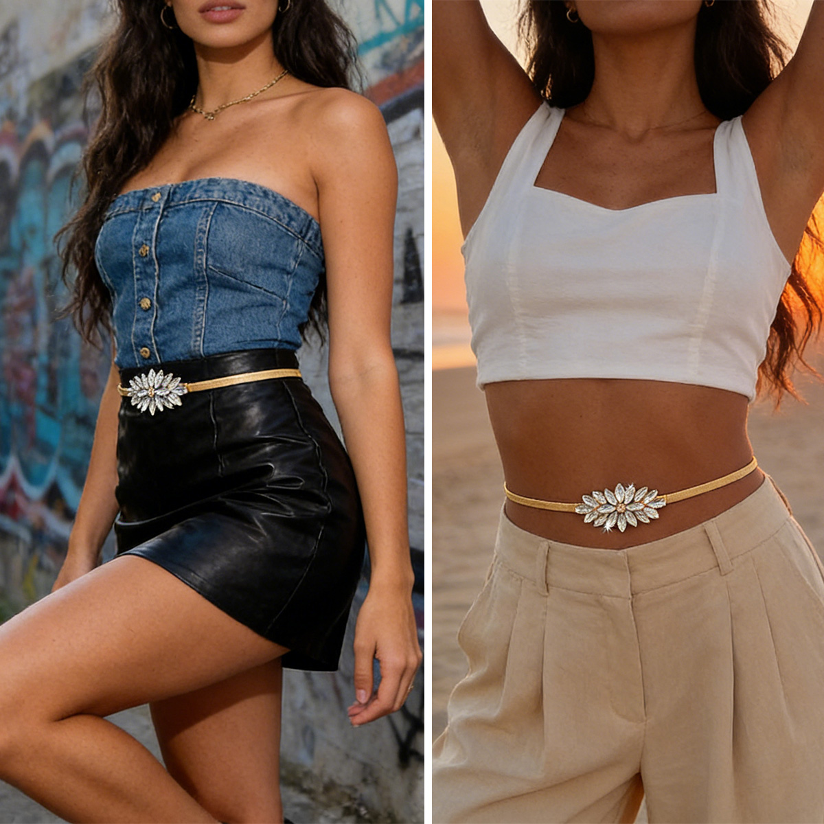 Ceinture de mode pour robe, simple et polyvalente, ceinture fine et mince en métal doré, boucle élastique, ceinture de taille, accessoires de robe