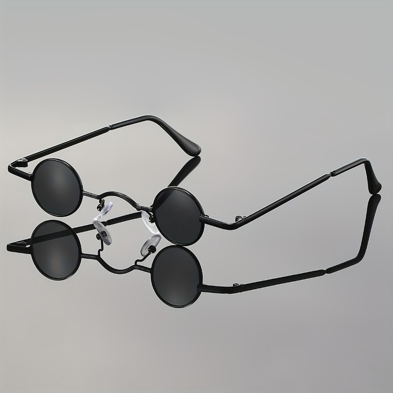 1 paire de petites lunettes rondes amusantes pour hommes et femmes, petites lentilles tendance, célèbre sur Internet, petit cadre rond rétro drôle