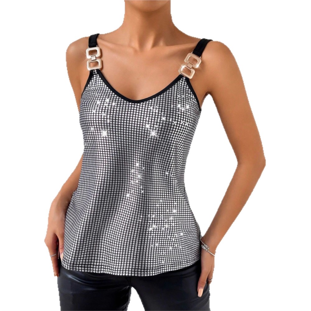 Vêtements pour femmes, haut sexy à sequins et dos nu pour femmes