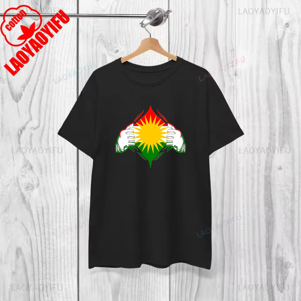 T-shirt Vintage en coton kurdistan, vêtements de rue graphiques, manches courtes, col rond, Style d'été, vêtements Y2K