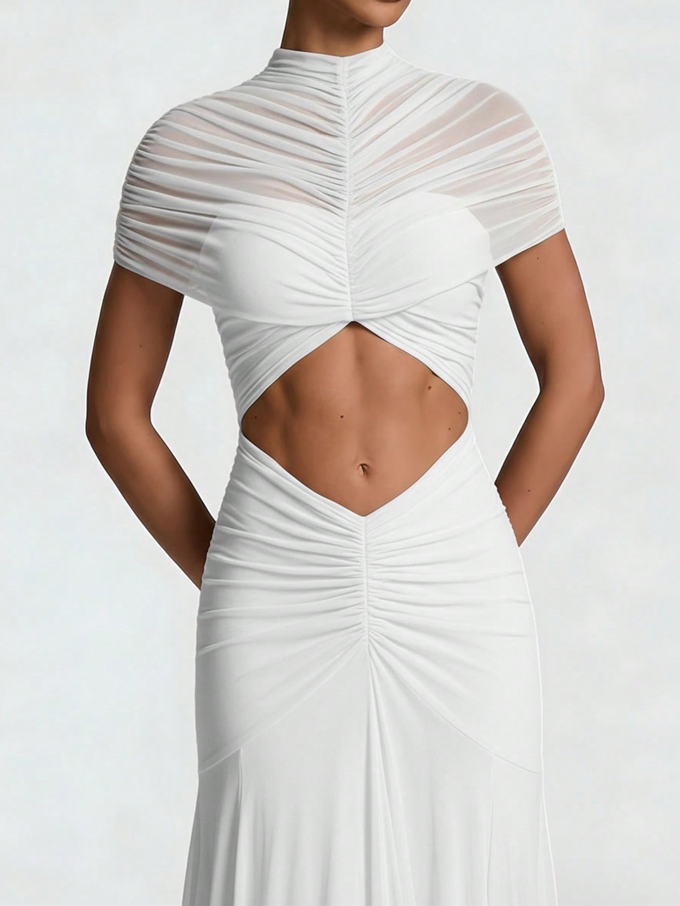 Robe longue moulante pour femme, mode féminine, robe d'été en maille transparente, robe élégante blanche pour cocktail, soirée, fête, sexy