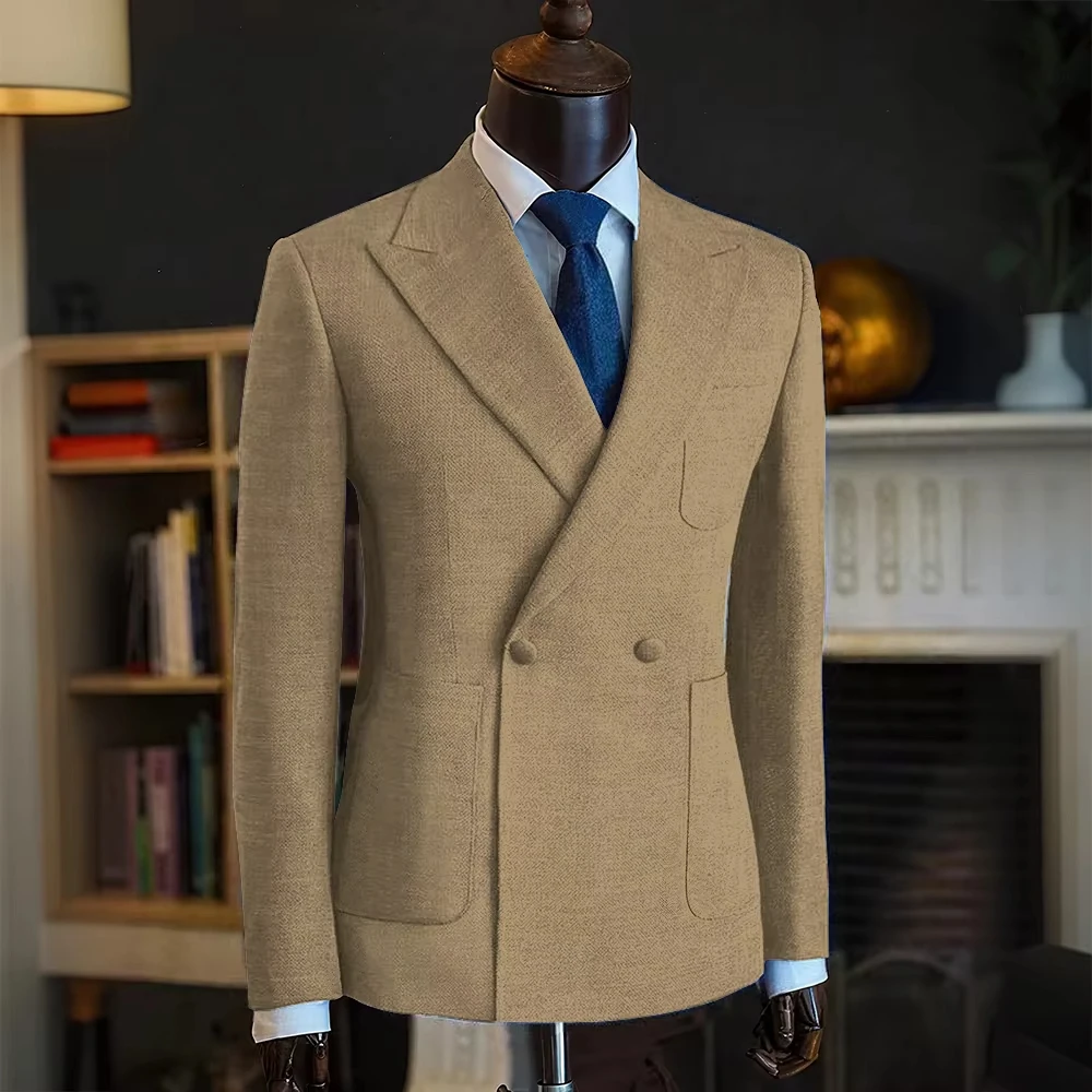 Blazer de luxe pour homme, 1 pièce, veste de costume à simple boutonnage, classique, pour occasions formelles, vêtements masculins de haute qualité, manteaux sportifs