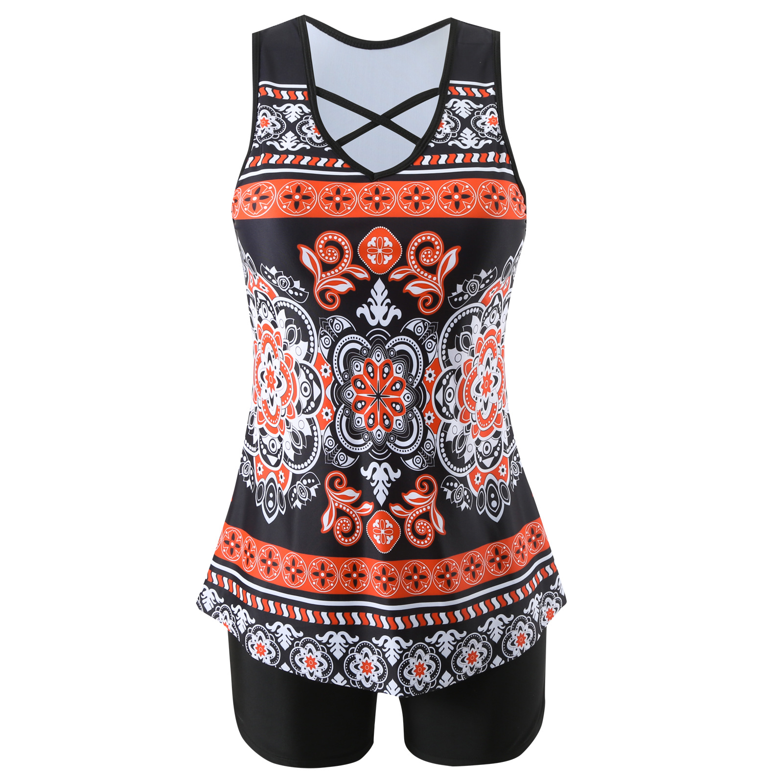 Nouveau Tankini de plage à séchage rapide pour femme 2026 – Gilet décontracté cache-maillot en polyester à motif floral – Maillot de bain