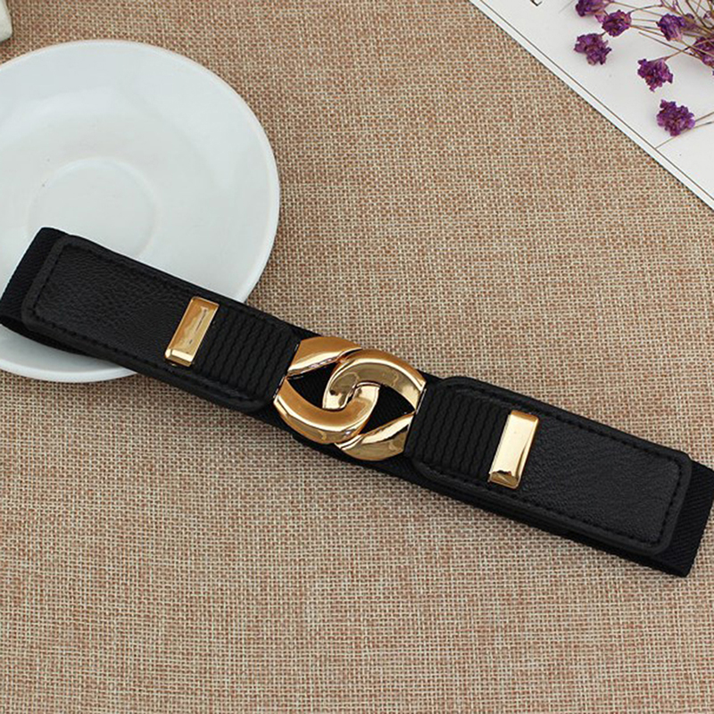 Ceinture large élastique pour femme avec boucle métallique, ceinture de taille, ceinture de maintien, accessoires vestimentaires pour pulls et manteaux