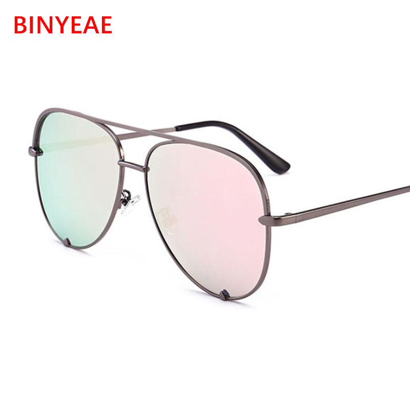 Lunettes de soleil rose pistolet, miroir argenté, surdimensionnées, marque de styliste, pilote, pour femmes et hommes, haut à la mode