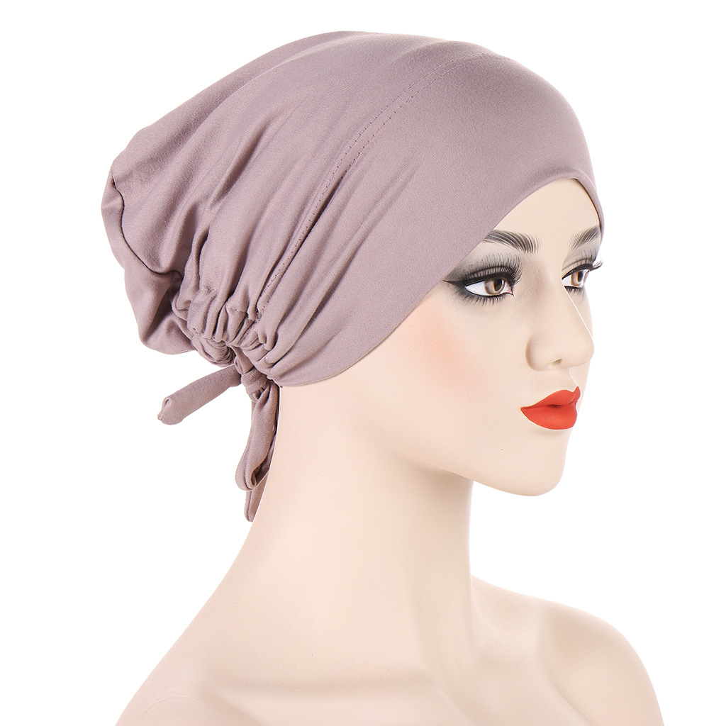 Nouveau Bonnet Hijab en Satin 2026 avec Lien, Sous-Hijab Instantané pour Femme, Turban Musulman Uni, Bandana, Foulard