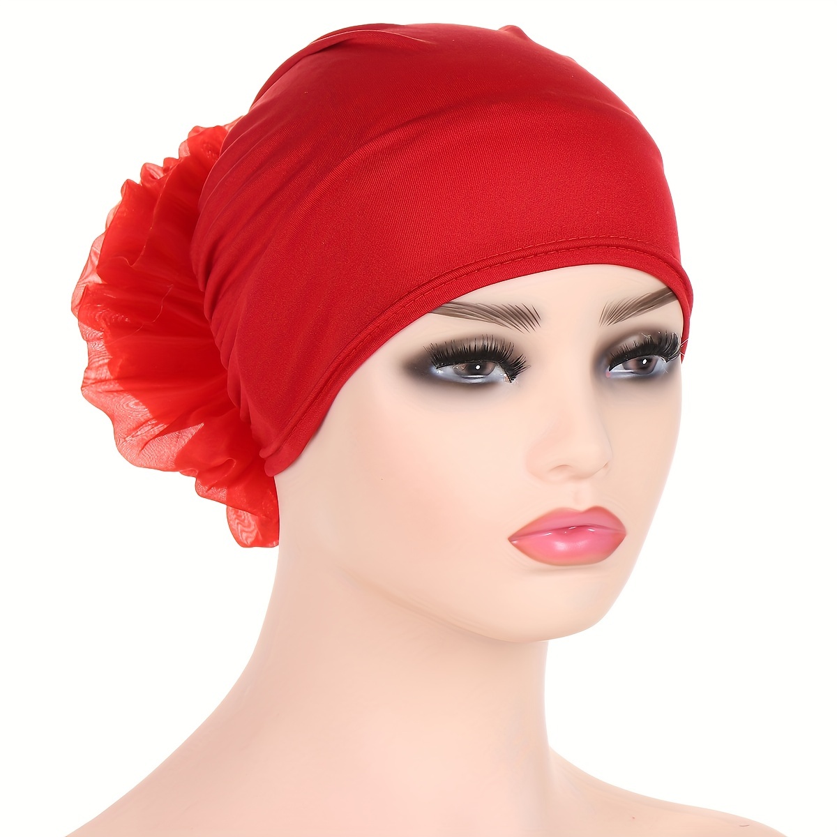 Turban Élégant à Fleurs pour Femme, Chapeau, Bandeau, Écharpe de Sauna, Bonnets artificiel astiques Respirants, Casquette de Chimio
