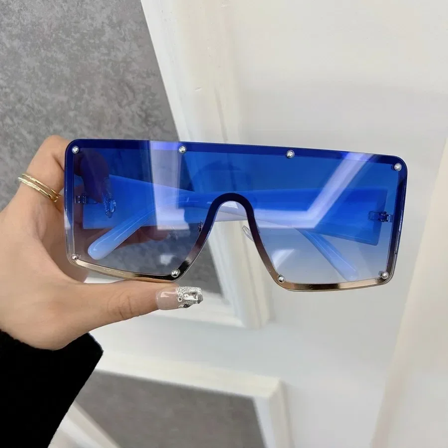 Lunettes de soleil carrées tendance pour femmes et hommes, monture large, style classique, marque de mode, Oculos De Sol