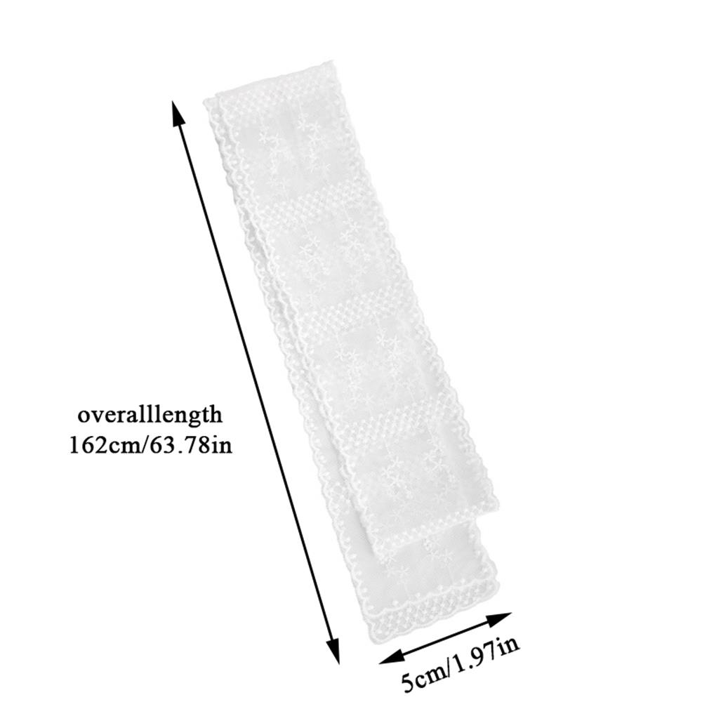 130cm de Long femmes dentelle écharpe florale Y2k dentelle ruban foulards brodés dames cou foulards bandeaux doux maigre foulard