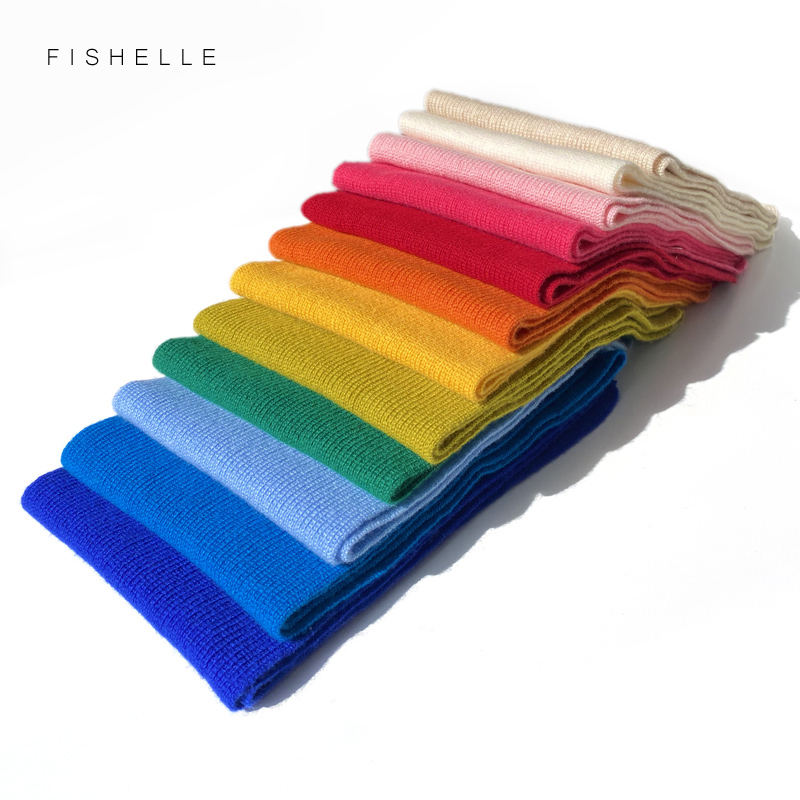 Écharpes tricotées en cachemire de luxe, de couleur unie pour femmes ou hommes, écharpe d'hiver pour adultes, écharpe en laine chaude et épaisse pour enfants