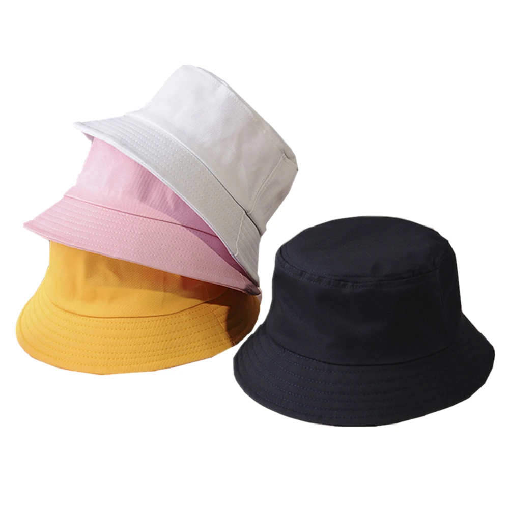 Chapeau seau en coton unisexe, bonnet de soleil d'été, casquette de pêcheur en plein air pour femmes et hommes, plage