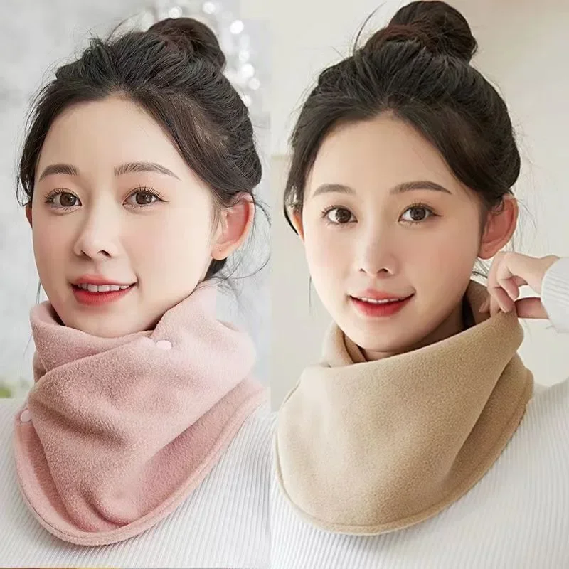 Nouveau agneau polaire pour femmes foulards hiver chaud faux col écharpe en peluche bavoir Snood femme coupe-vent enveloppement cou Protection polaire
