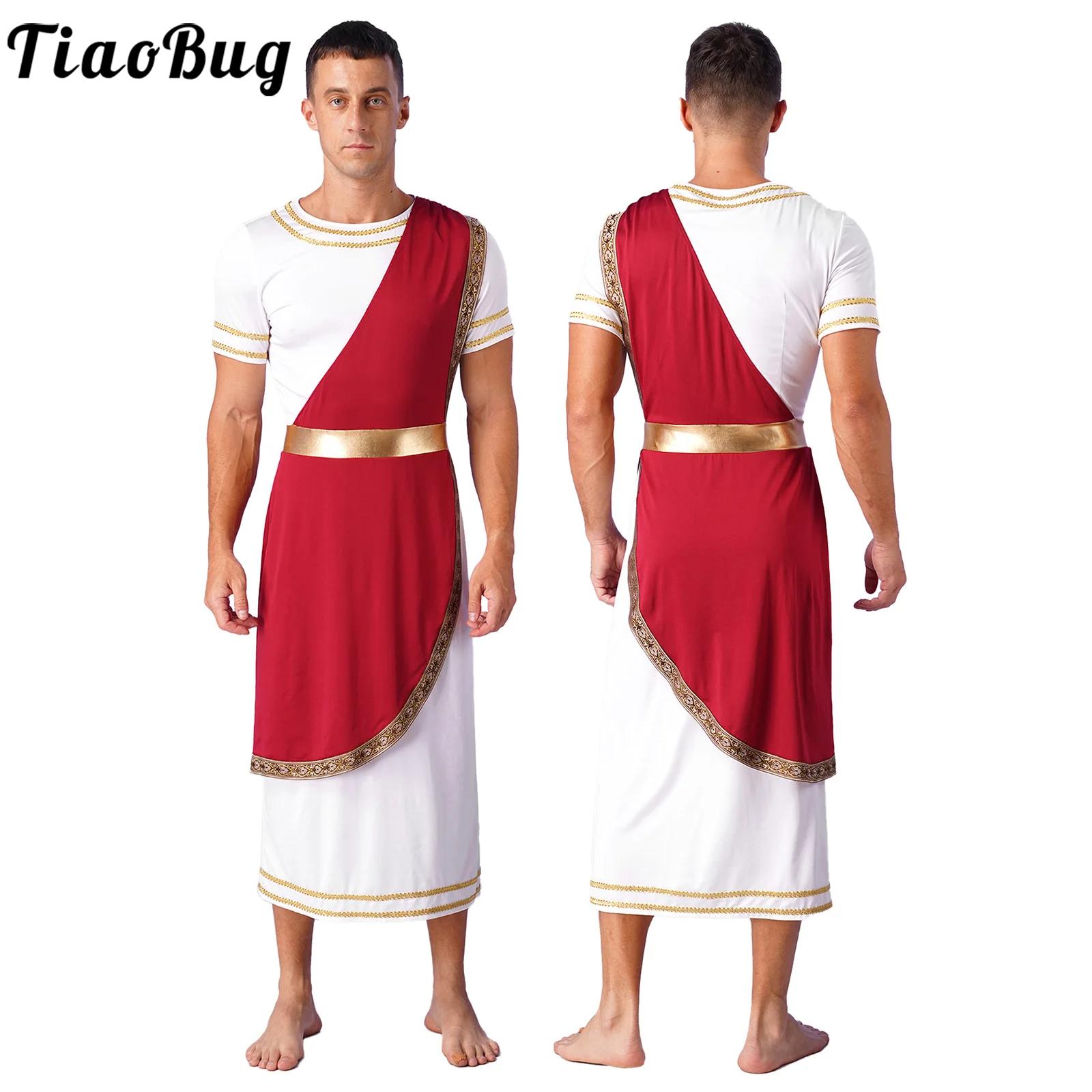 Tunique empereur romain pour hommes, Robe à manches courtes, Costume de dieu grec, Halloween, Cosplay, gladiateur, chevalier médiéval, guerrier, tenues de Cosplay