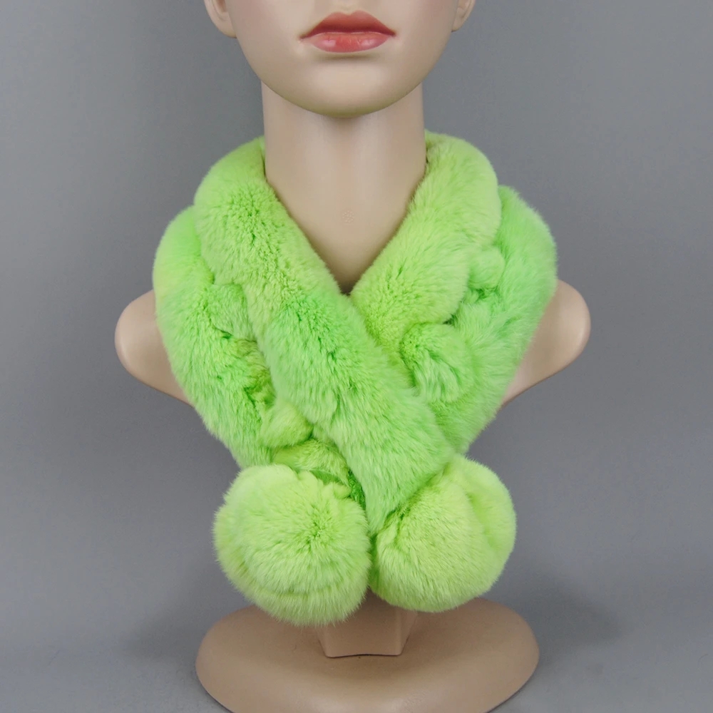 Nouveau Style dame qualité 100% réel fourrure silencieux femmes hiver tricoté réel Rex lapin fourrure écharpe naturel chaud Rex lapin fourrure foulards