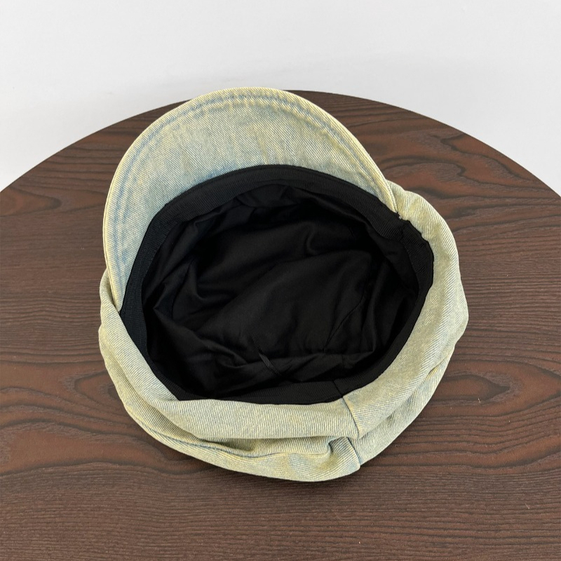 Casquette de peintre octogonale en jean rétro tendance pour hommes et femmes, style japonais polyvalent, casquette de newsboy à large bord souple, Gorra