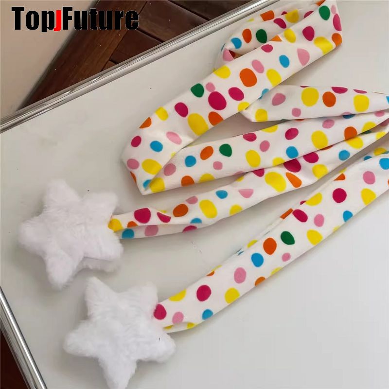 Écharpe gothique à rayures pour femmes, décoration de forme concave, foulards animés, sous-culture fille épicée, cou, Harajuku, Proxour, Y2K