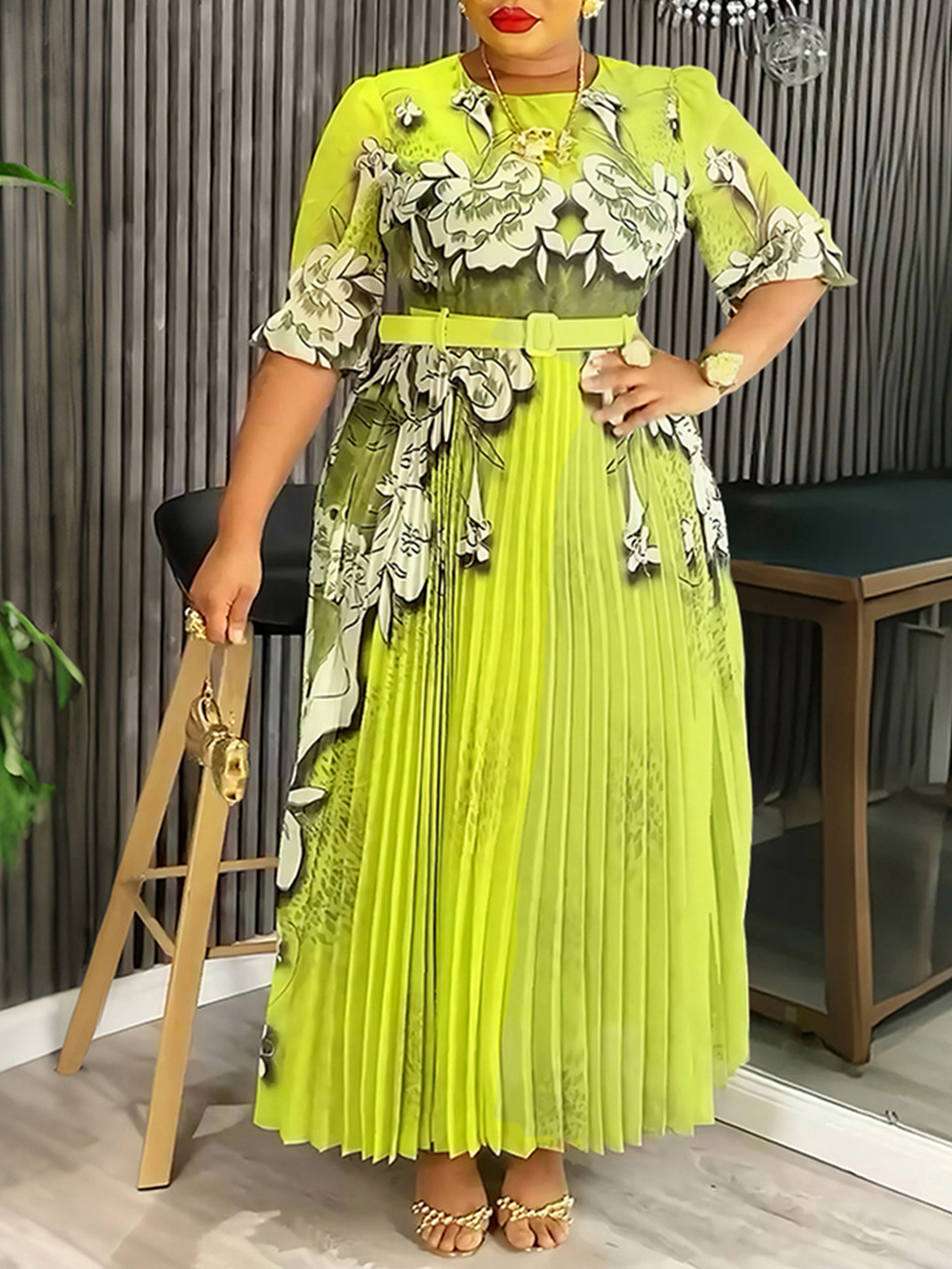 Robes en Chiffon Imprimé pour Femmes – Robe de Soirée, de Bal ou de Mariage – Collection Été-Automne 2026 – Vêtements Africains, Dubaï, Turquie, Kaftans et Abayas