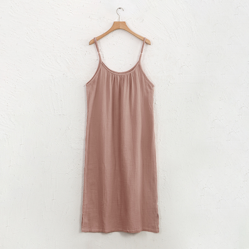 Robes en mousseline 100 % coton pour femmes 2026 – Robes de soirée élégantes mi-longues décontractées à bretelles ajustables, sexy, pour les vacances et la plage