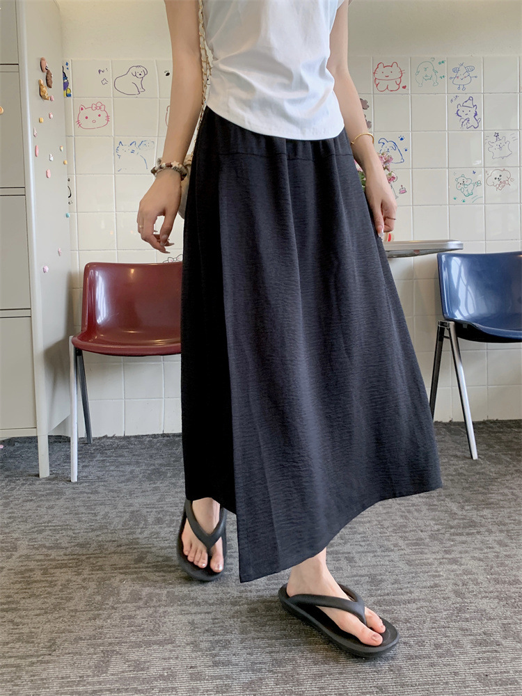 Jupe-pantalon taille haute fine anti-UV pour femme, style décontracté, dissimulant les hanches et les cuisses, longueur 7/8 ou 9/10