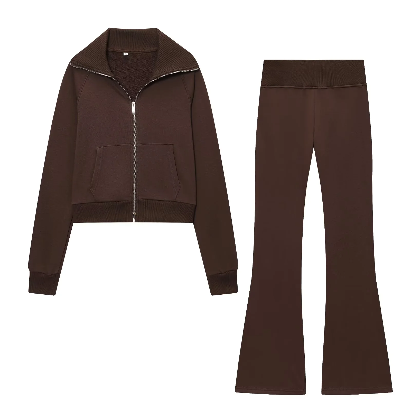 Ensemble 2 pièces pantalon à jambes larges pour femmes, veste à capuche à manches longues, manteau et pantalon, costume pour femmes, tenues d'automne 2025