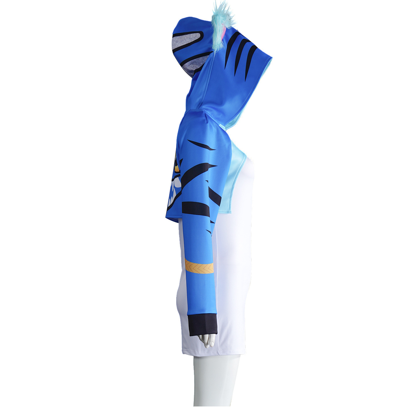 Costume de Cosplay pour femmes, sweat à capuche tigre bleu, tenue de Style idole, robe de personnage d'anime, spectacle sur scène, fête, événement