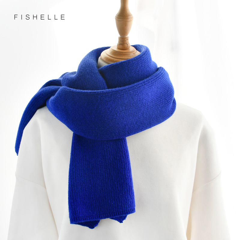 Écharpes tricotées en cachemire de luxe, de couleur unie pour femmes ou hommes, écharpe d'hiver pour adultes, écharpe en laine chaude et épaisse pour enfants
