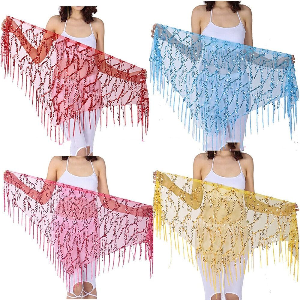 Costumes de spectacle pour femmes : Ceinture de danse orientale à pampilles, Chaîne de taille, Foulard de hanche, Jupe de danseuse