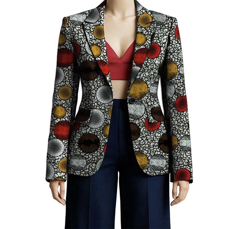 Vestes de costume de Couture africaine pour femmes, blazer Ankara imprimé coloré pour mariage, manteau court de fête