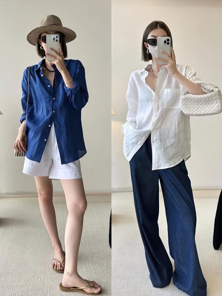 Chemise surdimensionnée en coton et lin à manches longues pour femmes, chemise longue blanche, printemps été, vêtements d'extérieur décontractés, haut basique, chemisier