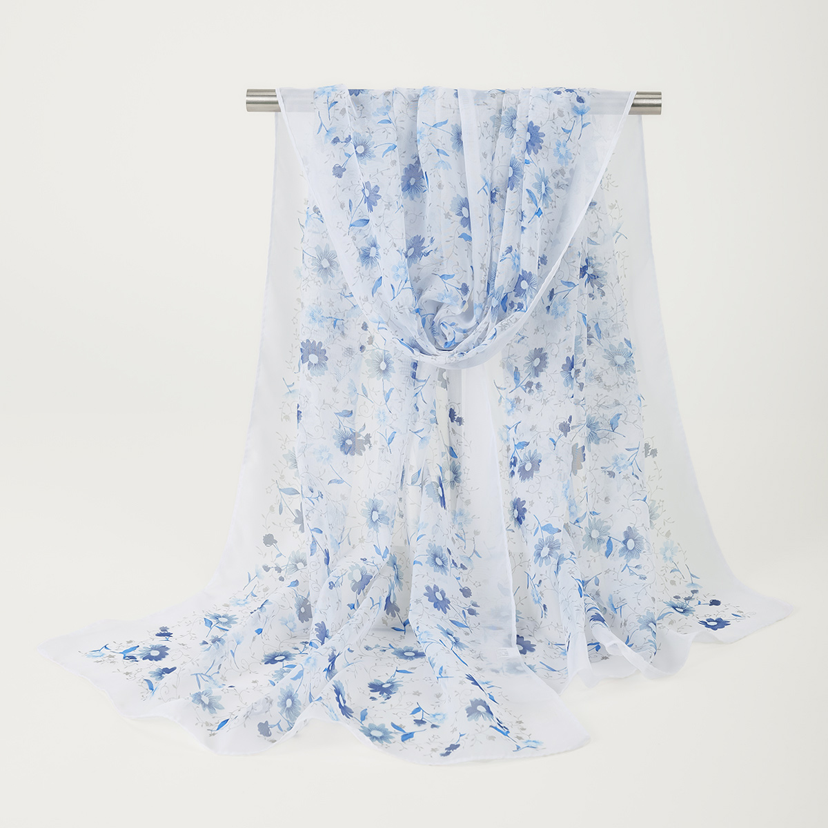 Écharpe d'été imprimée florale, châle léger et élégant en mousseline de soie, serviette de protection solaire pour voyage et plage, bandeau Turban à la mode