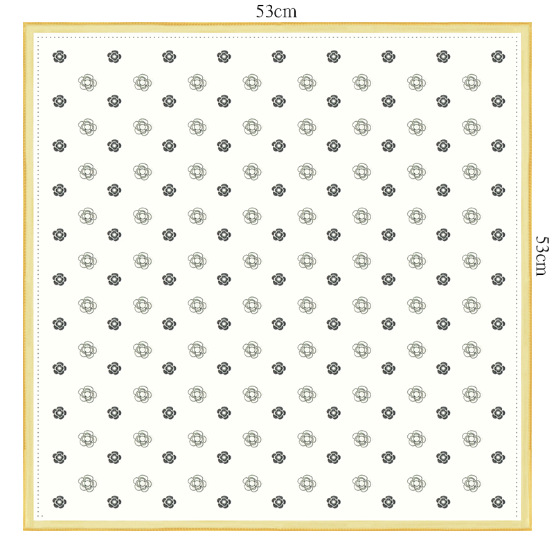 Foulard carré 100 % soie de mûrier pour femme, 53x53 cm, imprimé camélia, bandana polyvalent, accessoire de mode pour toutes les saisons