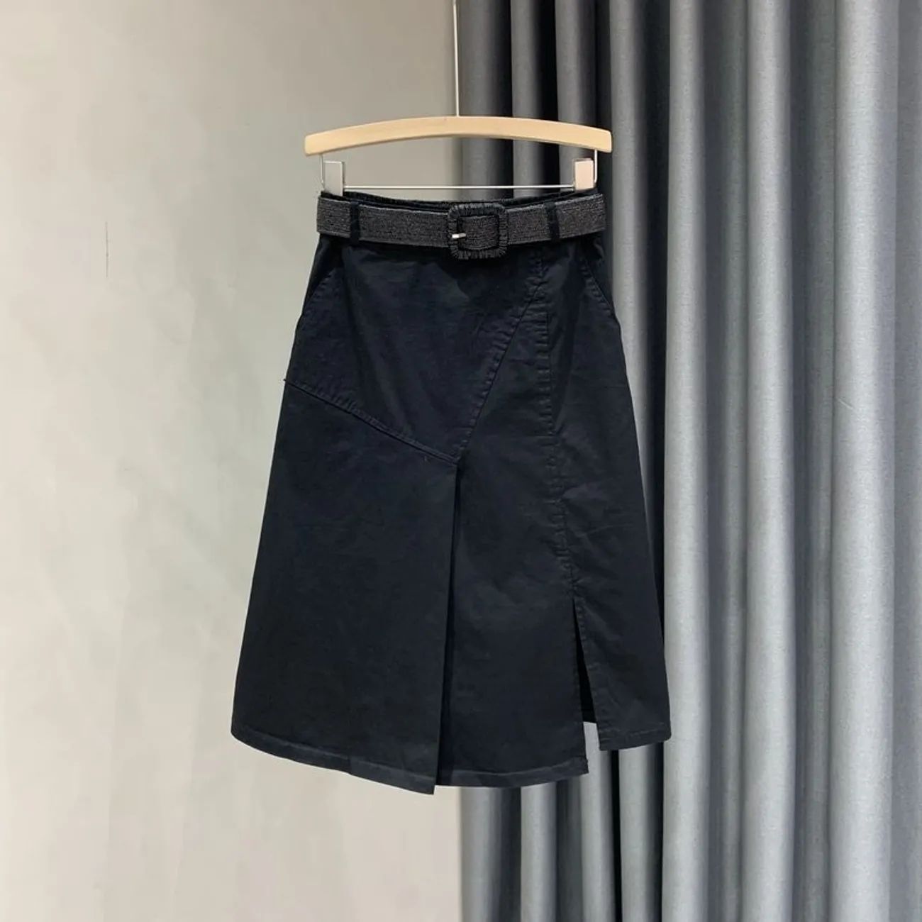Jupe d'été pour femme, taille élastique, style rétro tendance, inspiration Hong Kong, avec fente, taille haute, de qualité supérieure