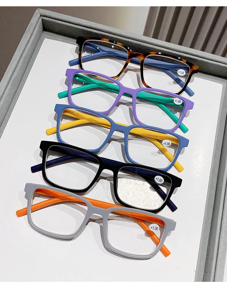Lunettes de lecture colorées Anti-lumière bleue pour femmes, tendance, personnalité, monture, lunettes de lecture pour personnes âgées, 6902