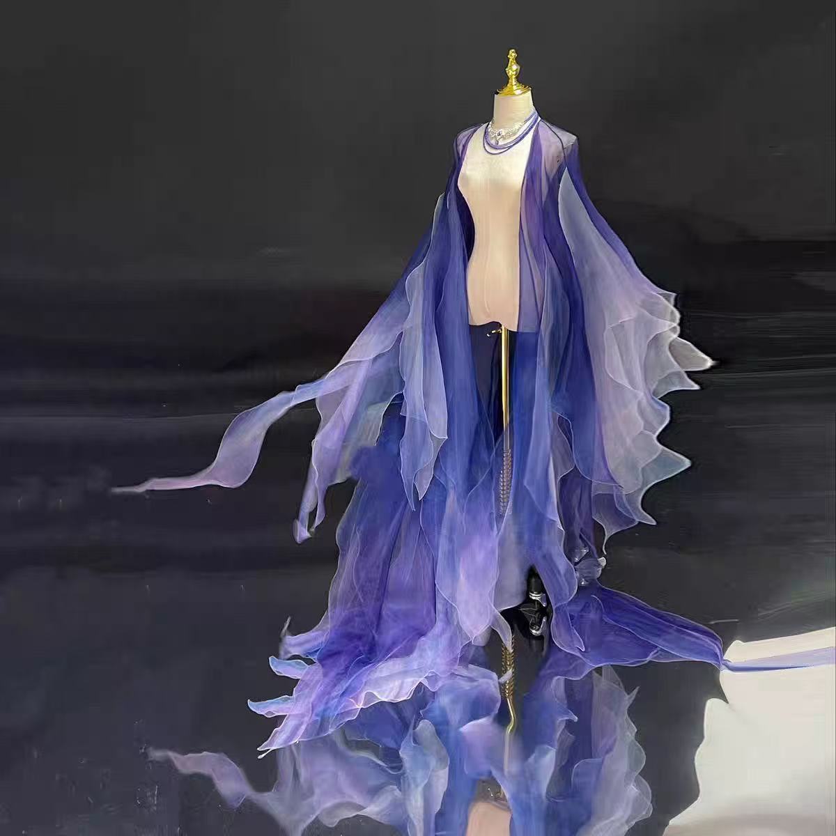 Robe Hanfu élégante de couleur violette pour femmes, robe longue traditionnelle chinoise, robe de plage d'été, accessoires de cosplay, châle Hanfu