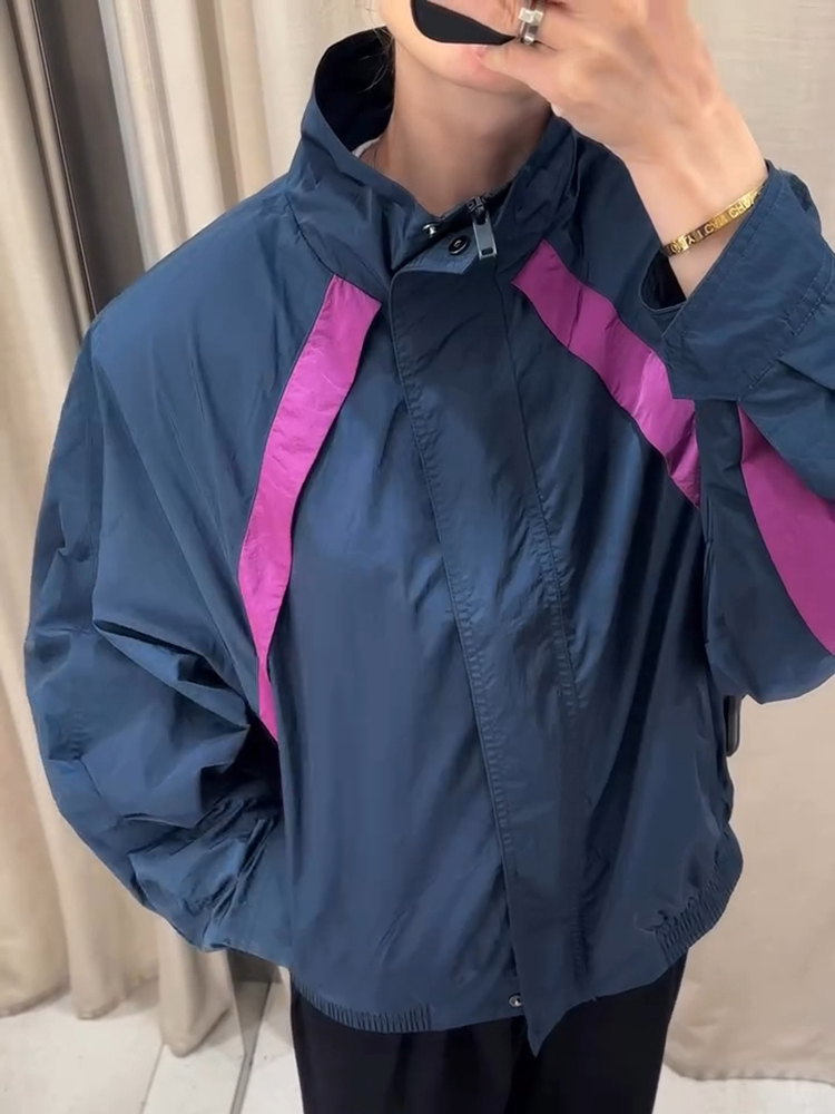 Veste femme manteau col rabattu bouton Bomber manches longues cintré taille plissée veste courte dames rue manteau décontracté femmes