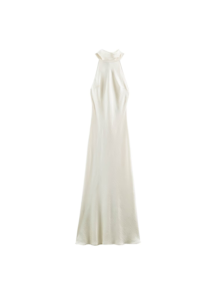 Robe longue dos nu pour femme avec nœud papillon, taille cintrée, élégante et ajustée, idéale pour les vacances, les soirées décontractées et la mode estivale