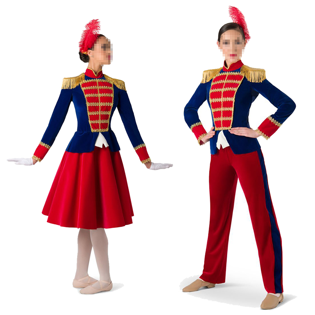 Costume casse-noisette pour femmes et hommes, ensemble de robe en velours militaire Royal médiéval, ensemble de spectacle sur scène à la mode pour Halloween et noël