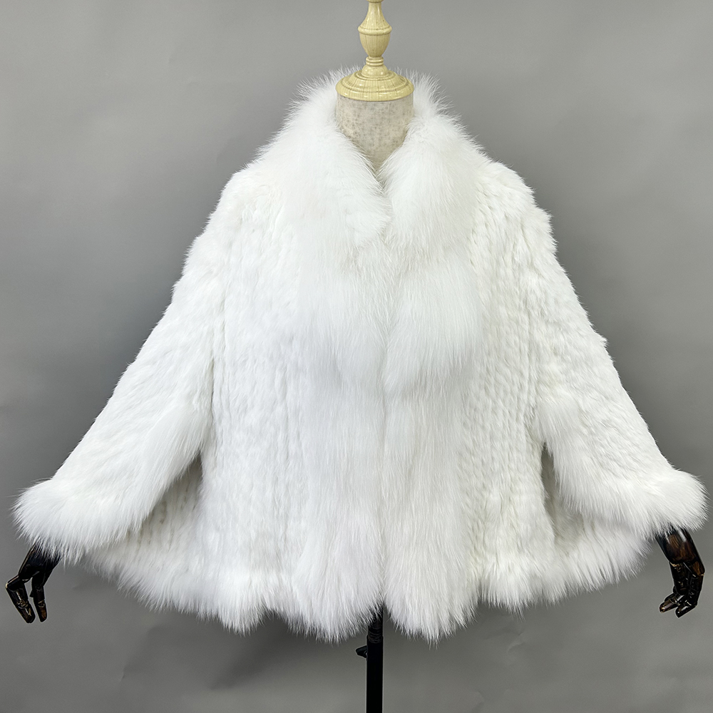 Châles en Fourrure de Lapin group pour Femme, Col en Fourrure de Renard, Pashmina, Wraps, Patients, Cape, Manteau, Veste, Luxe, Automne, Hiver