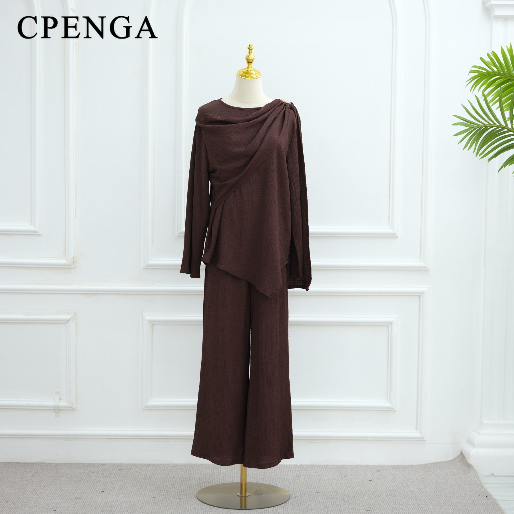 Eid – ensemble Abaya pour femmes musulmanes, élégant, dubaï, couleur unie, Cardigan boutonné et pantalon, tenue modeste islamique, vêtements turcs, 2025
