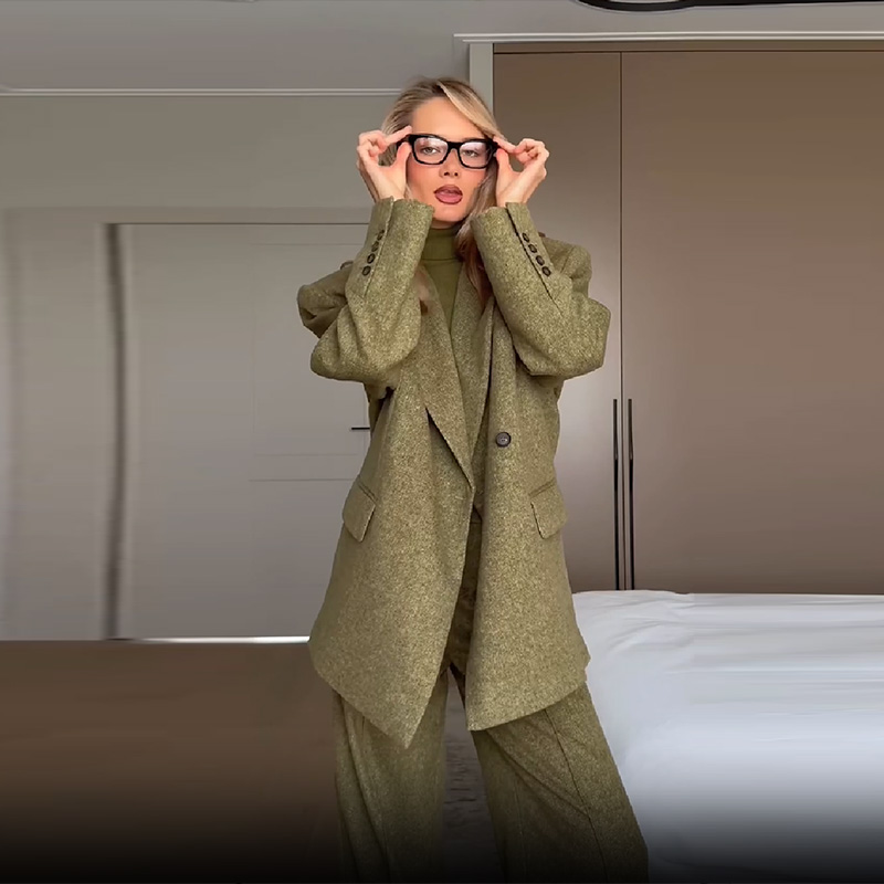 Femmes décontracté polyvalent bureau tenues formelles à la mode élégant doux épaulette Blazer toutes saisons Simple banlieue pantalon droit