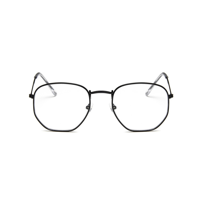 SHONEMES Lunettes Hexagonales Monture Métallique Vintage Polygonal Plaine Lunettes Argent Or Noir pour Hommes Femmes