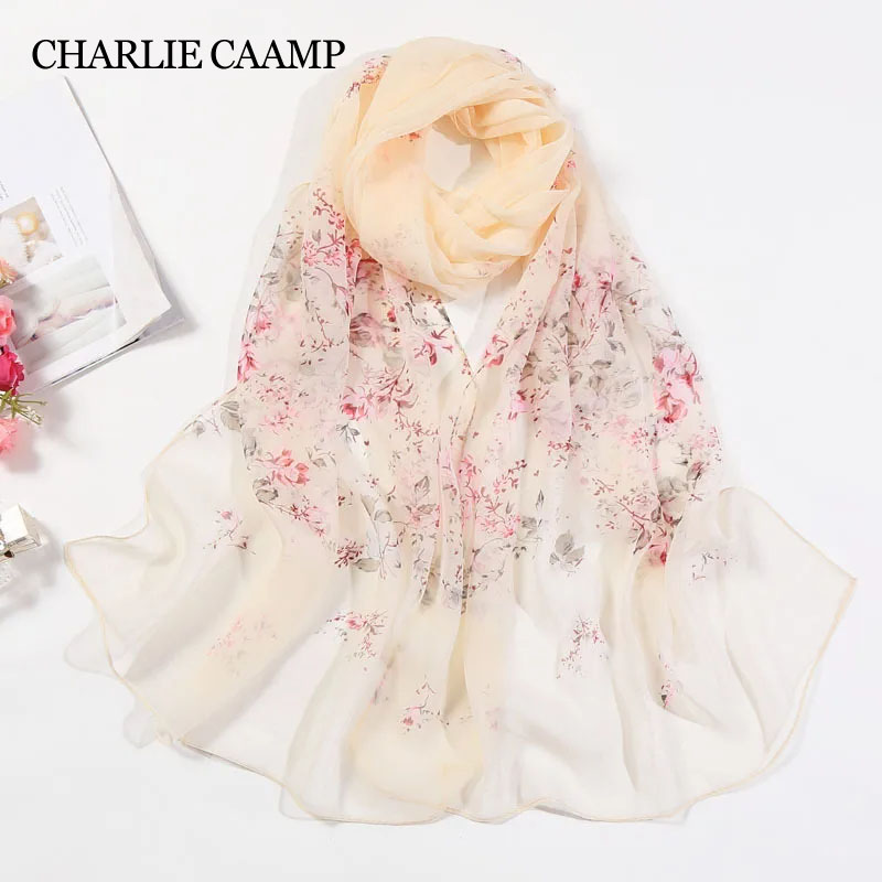 Foulard en mousseline de soie imprimé à petites fleurs pour femmes, serviette de plage multifonctionnelle, châle fin et respirant