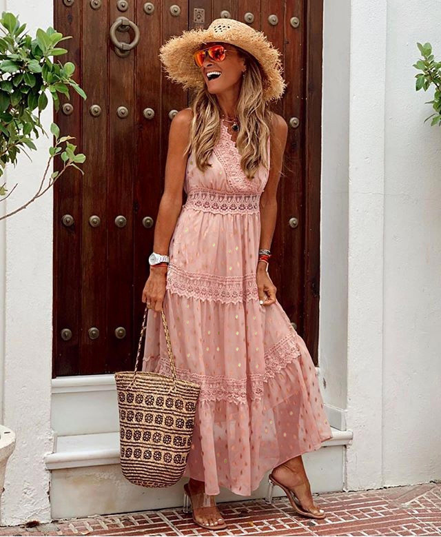 Robe en mousseline de soie, col en v, sans manches, Patchwork, mi-longue, couleur unie, Simple et à la mode, été, 2025