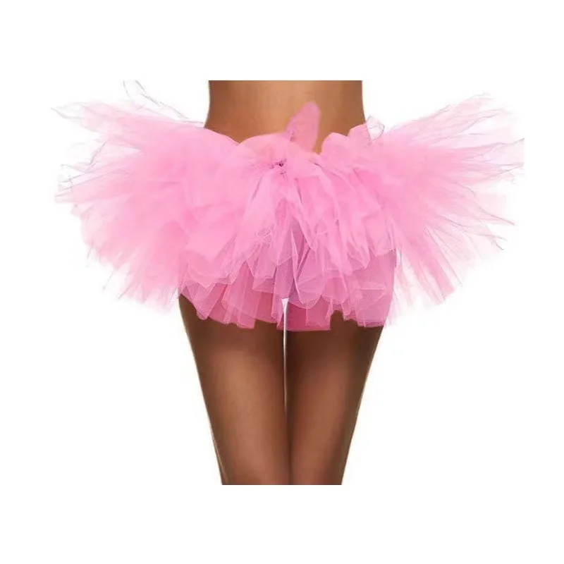 Demi-jupe Sexy pour femmes adultes, 5 couches, jupe bouffante en Tulle, courte, fête, boîte de nuit, Mini jupe, Costume d'événement de Performance